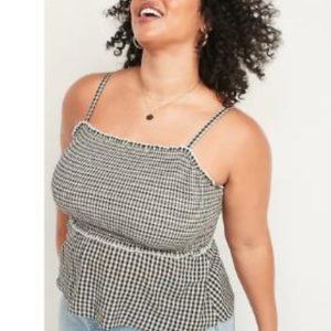 Old Navy Sleeveless Smocked-Bodice Gingham Top For Women